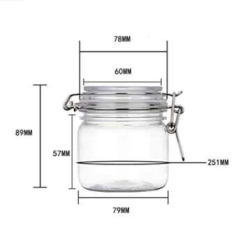 Clear Round Plastic 10 Oz Jars - Set of 2 for Storage