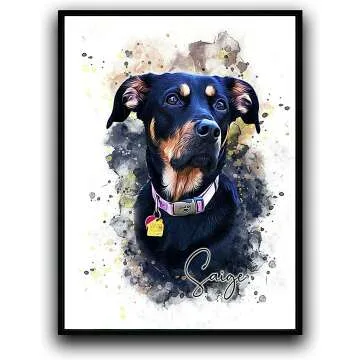 Custom Pet Portraits - Watercolor Canvas Art