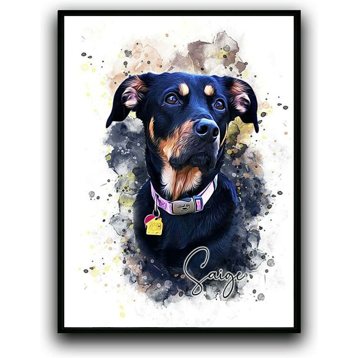 Custom Pet Portraits - Watercolor Canvas Art