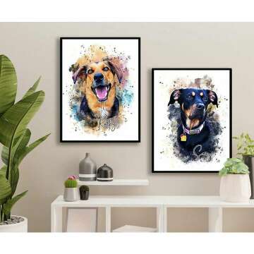 Custom Pet Portraits - Watercolor Canvas Art