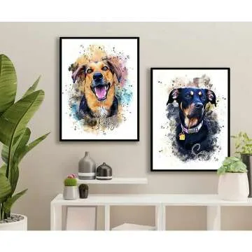 Custom Pet Portraits - Watercolor Canvas Art