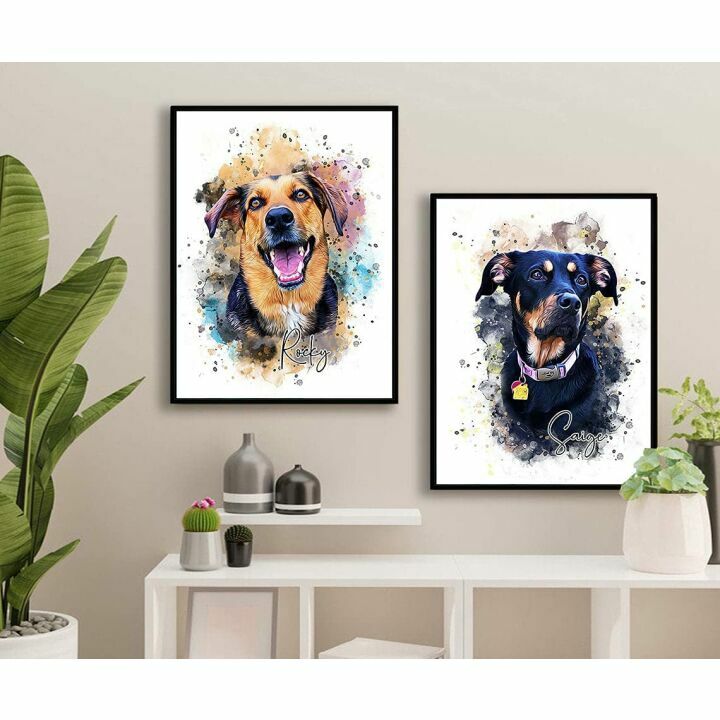 Custom Pet Portraits - Watercolor Canvas Art
