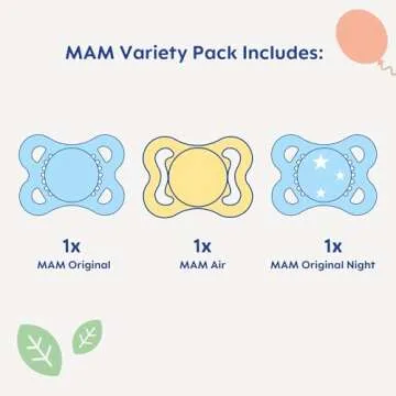 MAM Variety Pack Baby Pacifier, Includes 3 Types of Pacifiers, Nipple Shape Helps Promote Healthy Or...