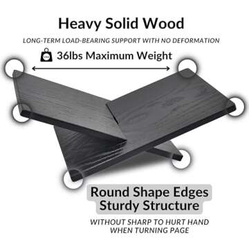 Honygebia Solid Wood Book Stand - Elegant Display Holder