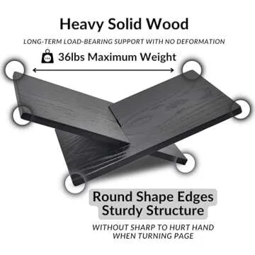 Honygebia Solid Wood Book Stand - Elegant Display Holder