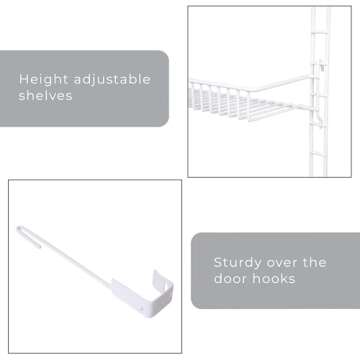 Smart Design Over the Door Adjustable Organizer with 5 Shelves
