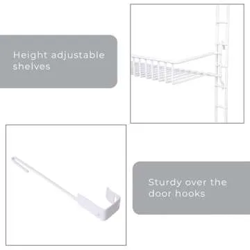 Smart Design Over the Door Adjustable Organizer with 5 Shelves
