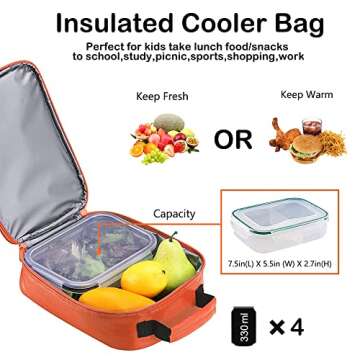 Tongtai Kids Lunch Box,Boy Insulated Lunch Boxes Game Leather Lunch Bag for School,Thermal Meal Cooler Lunch Bags for Boys Girls Kids Toddler Teen