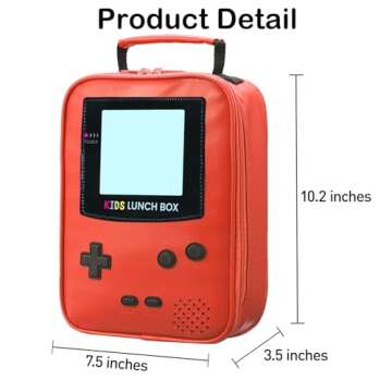 Tongtai Kids Lunch Box,Boy Insulated Lunch Boxes Game Leather Lunch Bag for School,Thermal Meal Cooler Lunch Bags for Boys Girls Kids Toddler Teen