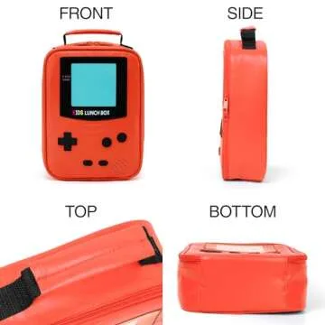 Tongtai Kids Lunch Box,Boy Insulated Lunch Boxes Game Leather Lunch Bag for School,Thermal Meal Cooler Lunch Bags for Boys Girls Kids Toddler Teen