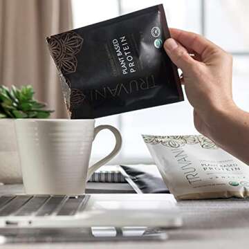 Truvani Vegan Pea Protein Powder | Chocolate | 20g Organic Plant Based Protein | 1 Serving | Keto | Gluten & Dairy Free | Low Carb | No Added Sugar