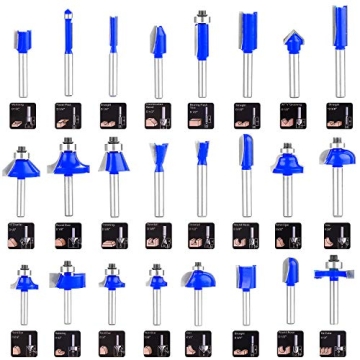 KOWOOD 24-Piece Router Bit Set for Woodworking Professionals