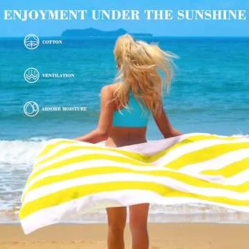 Oversized Cabana Stripe Beach Towel - Soft Cotton