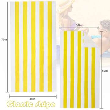 Oversized Cabana Stripe Beach Towel - Soft Cotton