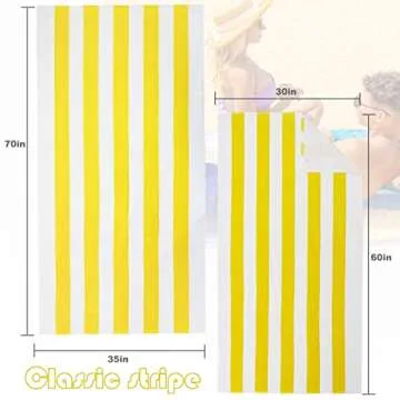Oversized Cabana Stripe Beach Towel - Soft Cotton