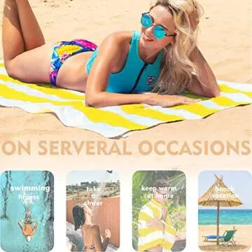 Oversized Cabana Stripe Beach Towel - Soft Cotton