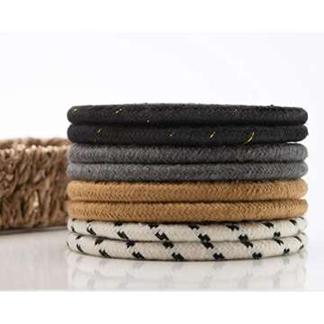 Boho Drink Coasters Set with Eco-Friendly Holder | 8 Pcs