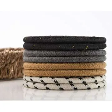 Boho Drink Coasters Set with Eco-Friendly Holder | 8 Pcs