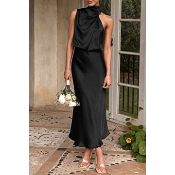 Elegant Satin Sleeveless Maxi Summer Dress for Women