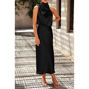 Elegant Satin Sleeveless Maxi Summer Dress for Women