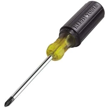 Klein Tools 603-4 Screwdriver, Made in USA, #2 Phillips Tip, Cushion Grip, Precision Machined Electrician Screwdriver, Home Improvement
