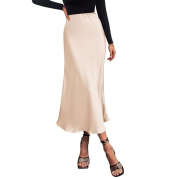 Stylish PRETTYGARDEN Summer Midi Satin Skirt for All Occasions