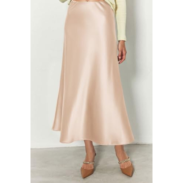 Elegant PRETTYGARDEN Summer Satin Midi Skirt