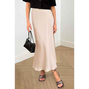 Elegant PRETTYGARDEN Summer Satin Midi Skirt