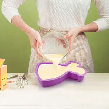 Palksky Mermaid Tail Silicone Cake Pan/jumbo Mermaid Tail mold/Large Mermaid Bread Baking Tray Cheesecake Muffin Cake Mold for baby shower Birthdays Parties Random Color