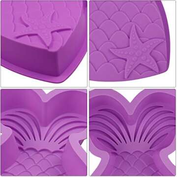 Palksky Mermaid Tail Silicone Cake Pan/jumbo Mermaid Tail mold/Large Mermaid Bread Baking Tray Cheesecake Muffin Cake Mold for baby shower Birthdays Parties Random Color