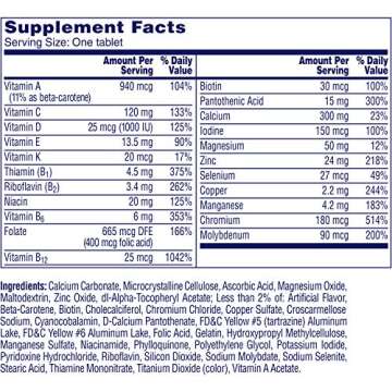 One A Day Women’s 50+ Multivitamins, Supplement with Vitamin A, Vitamin C, Vitamin D, Vitamin E an...