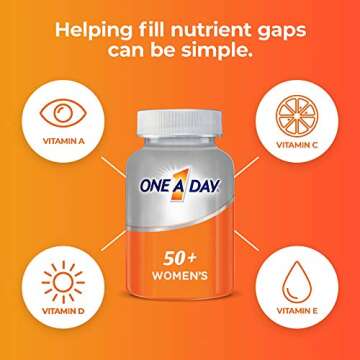 One A Day Women’s 50+ Multivitamins, Supplement with Vitamin A, Vitamin C, Vitamin D, Vitamin E and Zinc for Immune Health Support, Calcium & More , Tablet, 175 Count
