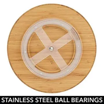 mDesign Lazy Susan Turntable Bamboo Spinner for Kitchen Cabinet, Pantry, Fridge, Cupboards, or Counter, Fully Rotating Organizer for Food, Spices, or Condiments, 11.5" Round, Echo Collection, Natural