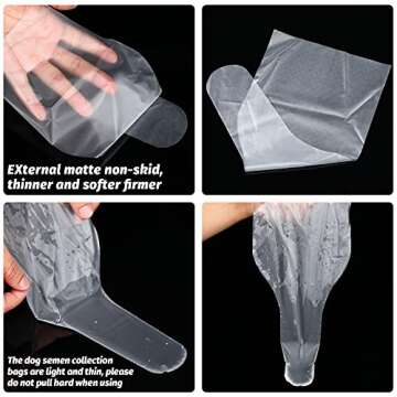 Weewooday 15 Set AI Artificial Insemination Dog Breeding Kit Canine Breeding Kit Dog Semen Collection Bag Disposable Artificial Insemination Pet Supplies (White,27.5 cm)