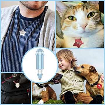 Engraving Tip for Cricut Joy, with 2 Color & 7 Lovely Blank Tags, Shape of Dog Bone, Heart, Circle, Star, Fish, Oval, Rectangle