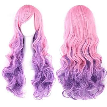 Vibrant LACGO 32" Curly Multi-Colored Wig for Cosplay