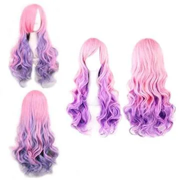 Vibrant LACGO 32" Curly Multi-Colored Wig for Cosplay