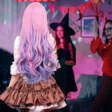 Vibrant LACGO 32" Curly Multi-Colored Wig for Cosplay