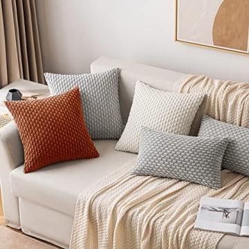 MIULEE Soft Corduroy Decorative Pillow Covers Set of 2