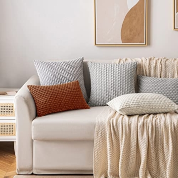 MIULEE Soft Corduroy Decorative Pillow Covers Set of 2