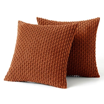 MIULEE Soft Corduroy Decorative Pillow Covers Set of 2