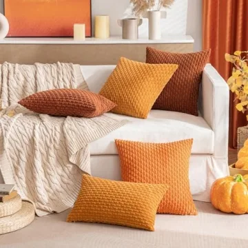 MIULEE Soft Corduroy Decorative Pillow Covers Set of 2
