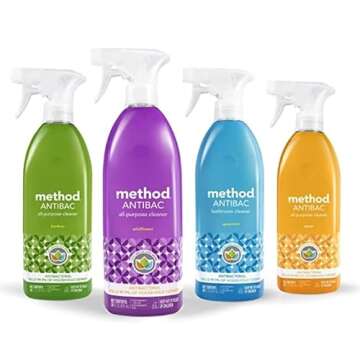 Method Antibacterial All-Purpose Cleaner Spray, Bamboo, Kills 99.9% of Household Germs, 28 Fl Oz (Pack of 4)