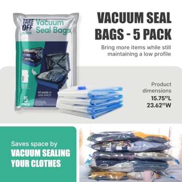 TAKE OFF Luggage Travel Vacuum Bags For Luggage - Organizer Pouches Clothes Compression Bag, Suitcas...