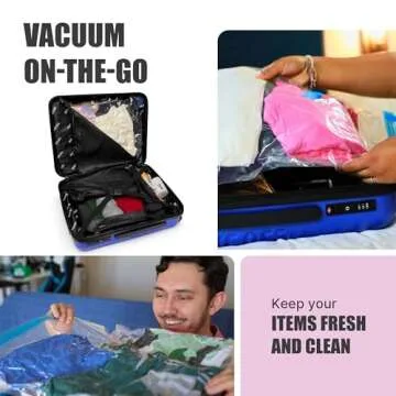 TAKE OFF Luggage Travel Vacuum Bags For Luggage - Organizer Pouches Clothes Compression Bag, Suitcase Packing Bags With Zipper, Perfect For Carry-on, Portable Small Vacuum Bags for Travel - (Set Of 5)