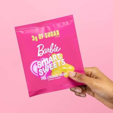 SmartSweets Barbie Pink Lemonade Dream Gummy Candy: 1.8oz (Pack of 14), Gummy Candy with Low Sugar, ...