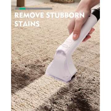 HAUSHOF Portable Carpet Spot and Upholstery Cleaner, Lightweight Handheld Deep Cleaner Machine for Pet Stains, Sofa, Rug, Mattress, Car Seat and Curtain, White & Light Grey
