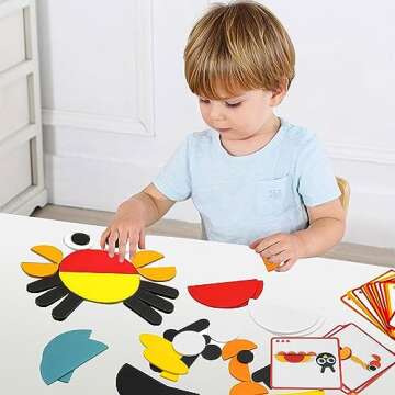 KUTOI Creative Animal puzzles for kids ages 3-5 | wooden shape puzzles for kindergarten classroom play - Educational Tangrams Game Brain Teaser Toy - Ideal STEM brain puzzles for kids.