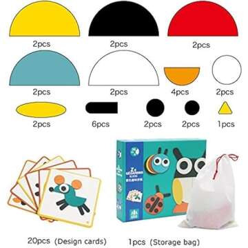 KUTOI Creative Animal puzzles for kids ages 3-5 | wooden shape puzzles for kindergarten classroom play - Educational Tangrams Game Brain Teaser Toy - Ideal STEM brain puzzles for kids.