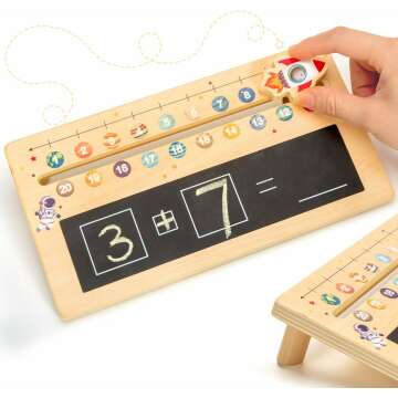 Wooden Number Line Board for Kids Learning